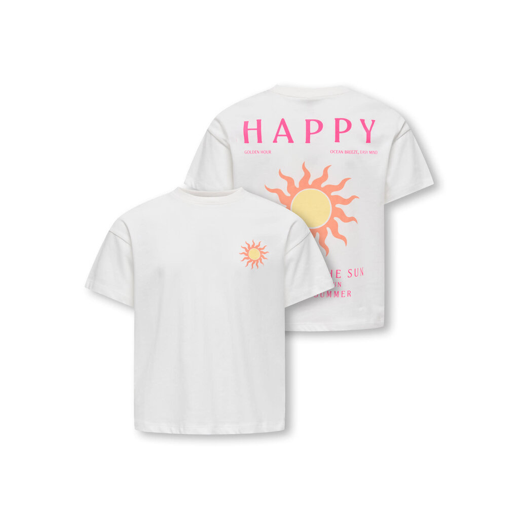 KIDS ONLY KOGSOLI-VERAS S/S TOP CS JRS 15377179 Cloud Dancer Sol/Pink Glo