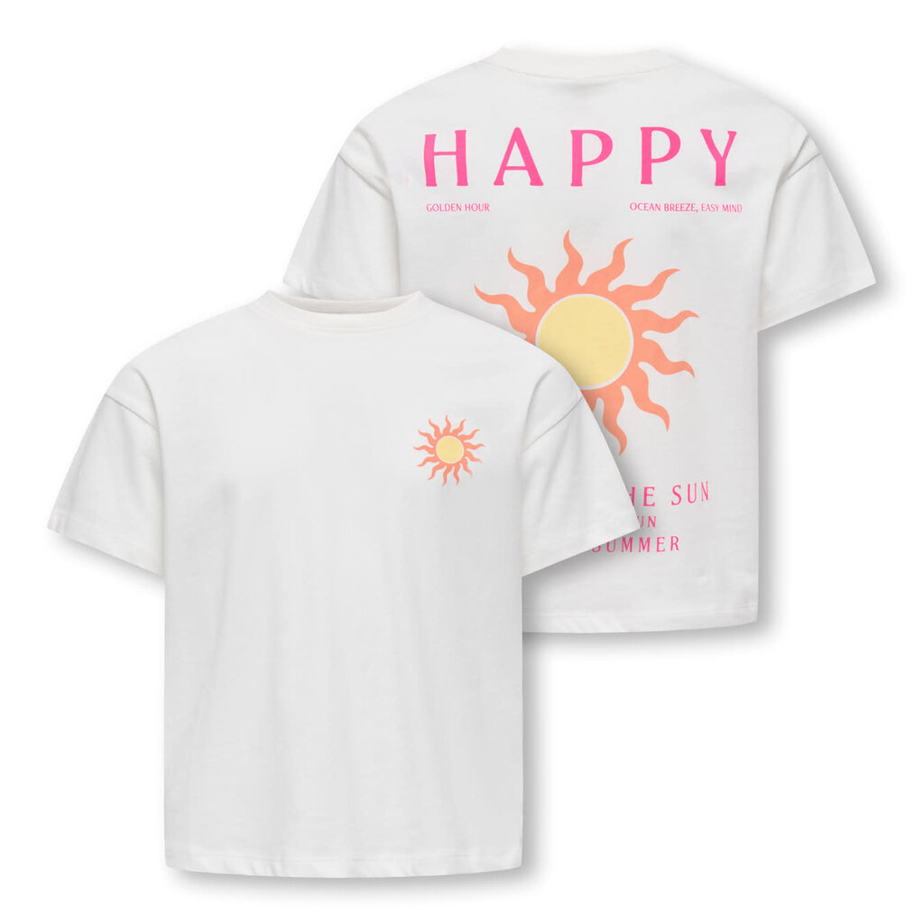 KIDS ONLY KOGSOLI-VERAS S/S TOP CS JRS 15377179 Cloud Dancer Sol/Pink Glo