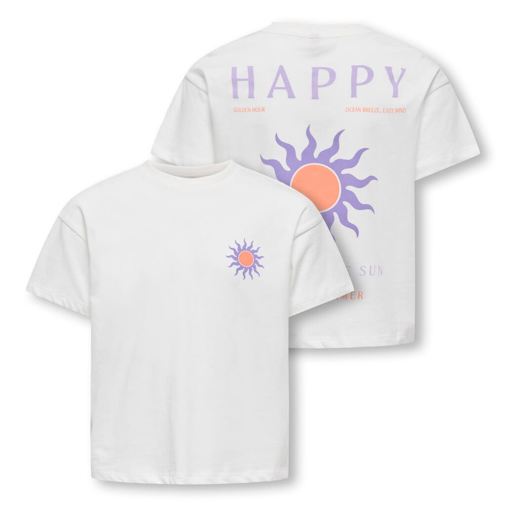 KIDS ONLY KOGSOLI-VERAS S/S TOP CS JRS 15377179 Cloud Dancer Sol/Lilac Breeze