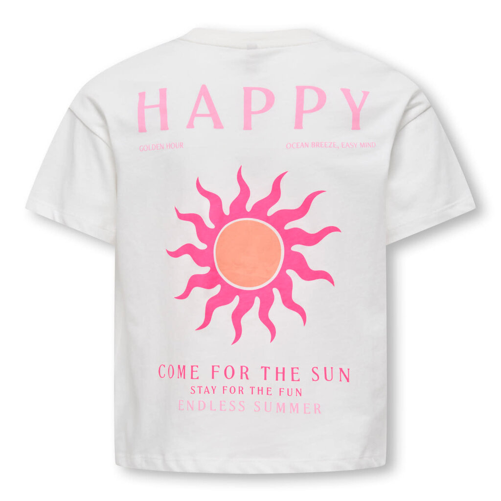 KIDS ONLY KOGSOLI-VERAS S/S TOP CS JRS 15377179 Cloud Dancer Sol/Begonia Pink