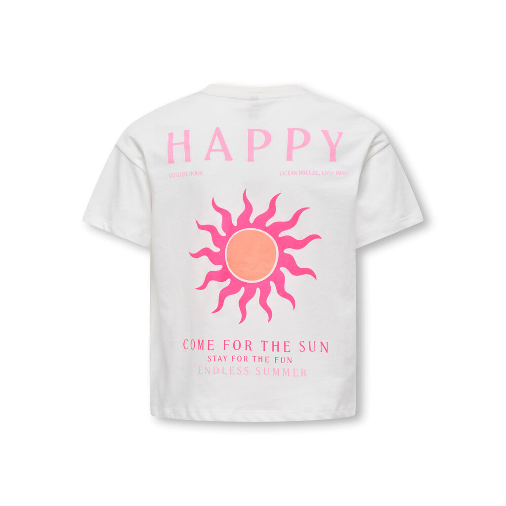 KIDS ONLY KOGSOLI-VERAS S/S TOP CS JRS 15377179 Cloud Dancer Sol/Begonia Pink