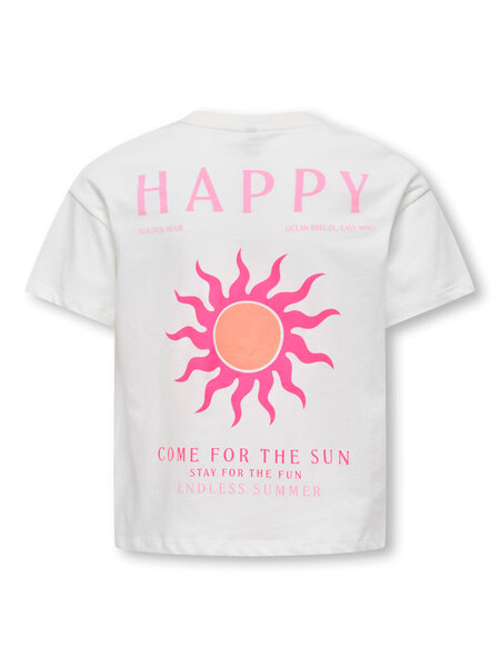 KIDS ONLY KOGSOLI-VERAS S/S TOP CS JRS 15377179 Cloud Dancer Sol/Begonia Pink