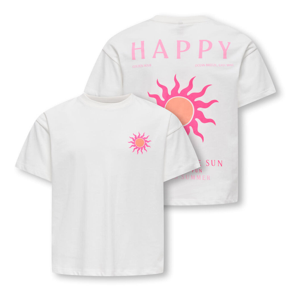 KIDS ONLY KOGSOLI-VERAS S/S TOP CS JRS 15377179 Cloud Dancer Sol/Begonia Pink