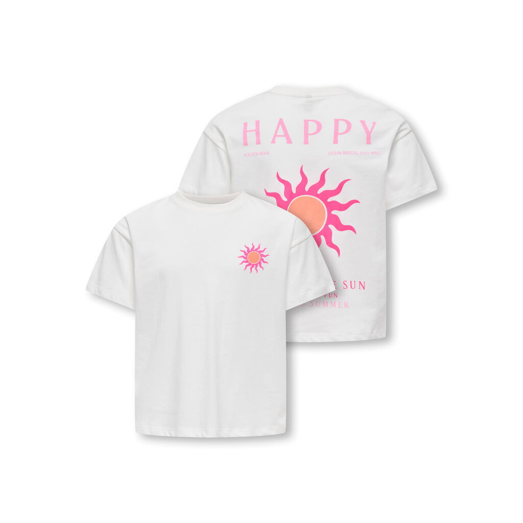 KIDS ONLY KOGSOLI-VERAS S/S TOP CS JRS 15377179 Cloud Dancer Sol/Begonia Pink