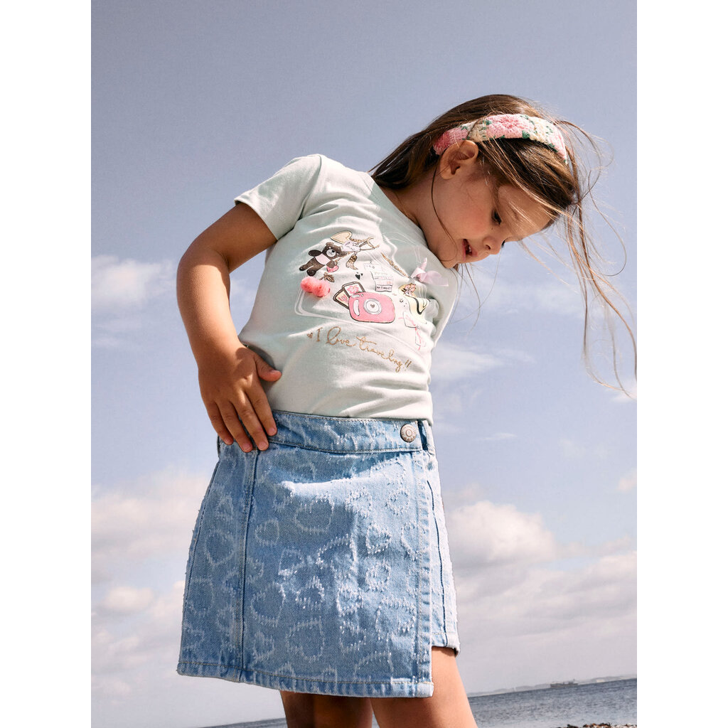 name it NMFHOPE DNM HEART SKORT 2015-DS H 13254120 Light Blue Denim DESTROY HEARTS