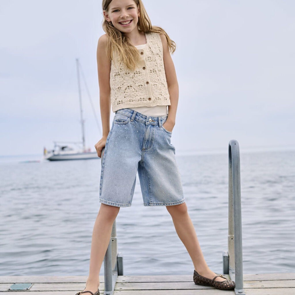 KIDS ONLY KOGSONNY HW WIDE RHINST DNM SHORTS AZG 15372364 Medium Blue RHINESTONES