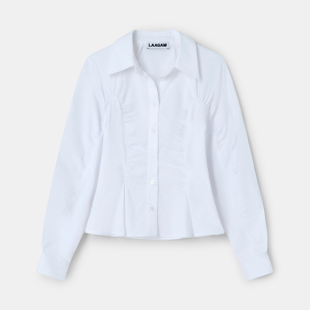 LAAGAM BELLEVILLE WHITE RUCHED SHIRT TP/M2600F01