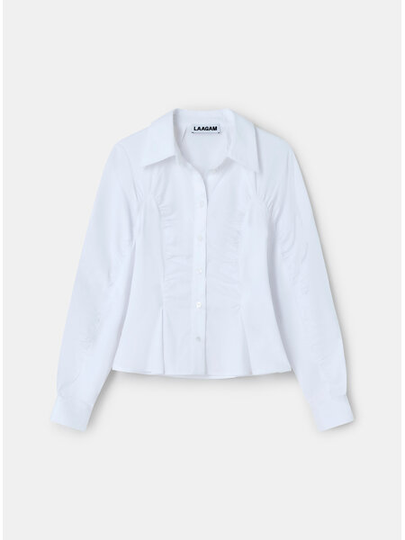 LAAGAM BELLEVILLE WHITE RUCHED SHIRT TP/M2600F01