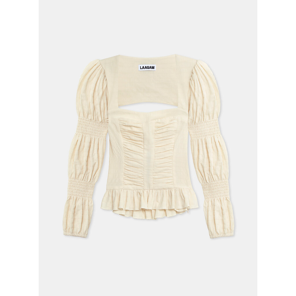 LAAGAM MARY ECRU TEXTURED BLOUSE TP/M2311/001