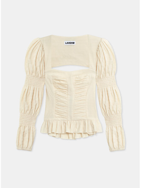 LAAGAM MARY ECRU TEXTURED BLOUSE TP/M2311/001