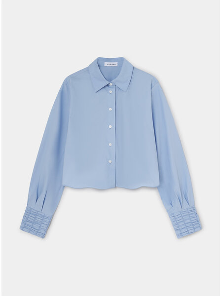 LAAGAM ROXANE BLUE RUCHED SHIRT TP/M2605
