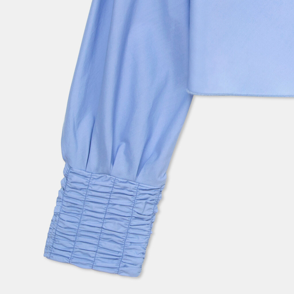LAAGAM ROXANE BLUE RUCHED SHIRT TP/M2605