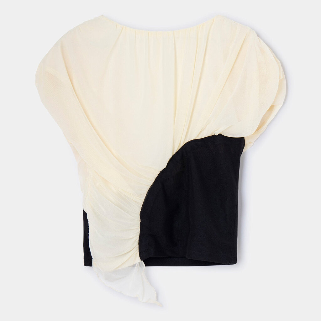 LAAGAM GEMINI ECRU DRAPED TOP BPSS2404