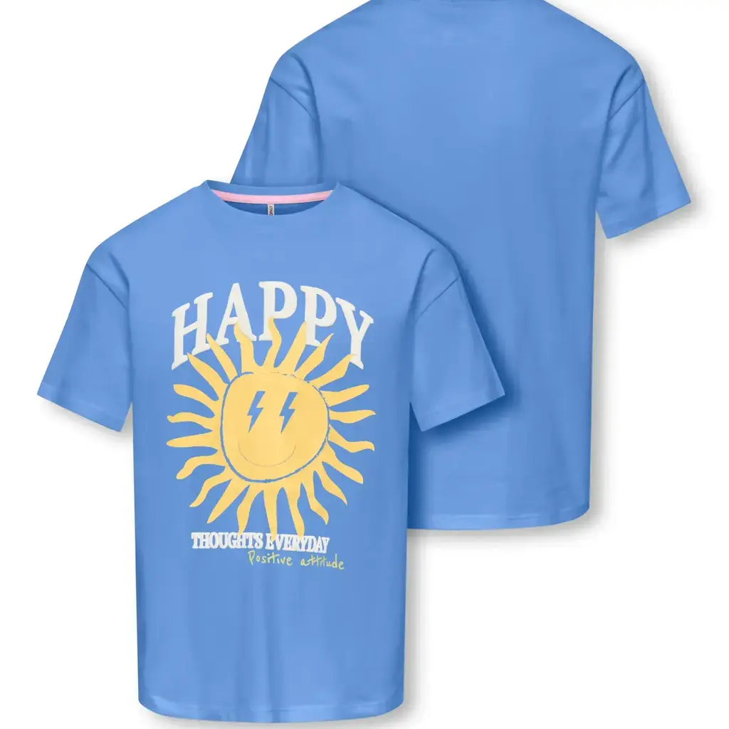 KIDS ONLY KOGROSITA LIFE S/S LOOSE LONG TOP JRS 15380445 Ultramarine Happy