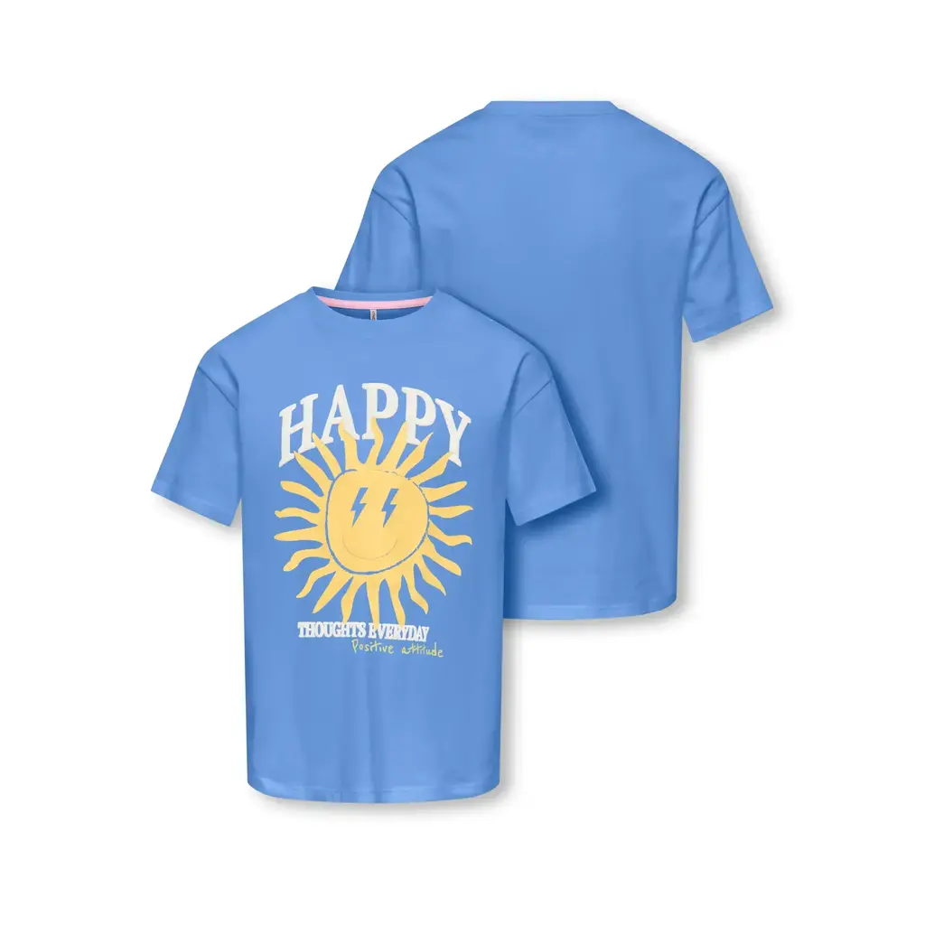 KIDS ONLY KOGROSITA LIFE S/S LOOSE LONG TOP JRS 15380445 Ultramarine Happy