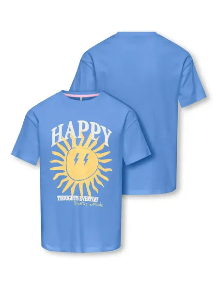 KIDS ONLY KOGROSITA LIFE S/S LOOSE LONG TOP JRS 15380445 Ultramarine Happy