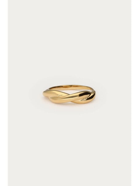 Bold ring met twist MJ15499 Goud
