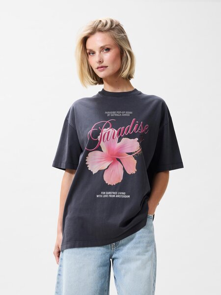 CATWALK JUNKIE Oversized graphic Tshirt 2602020208 Dark Grey