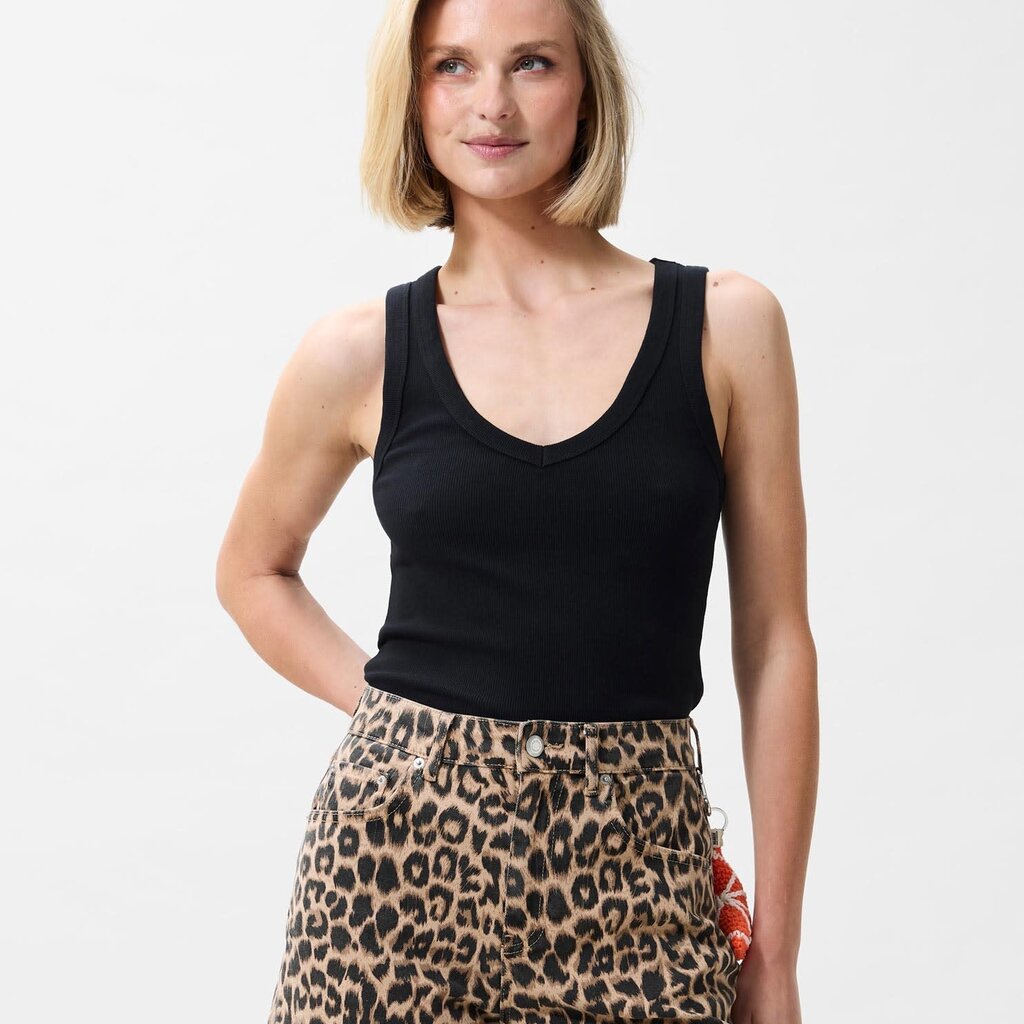 CATWALK JUNKIE Vneck rib singlet 2602020000 Black
