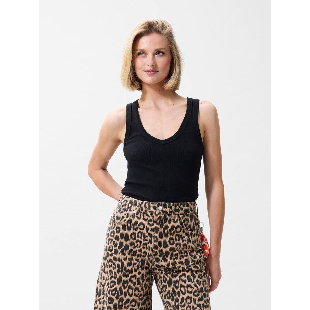 CATWALK JUNKIE Vneck rib singlet 2602020000 Black