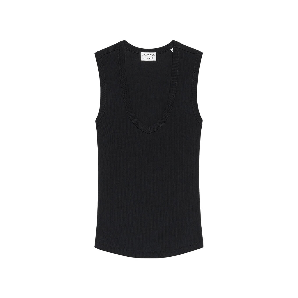 CATWALK JUNKIE Vneck rib singlet 2602020000 Black