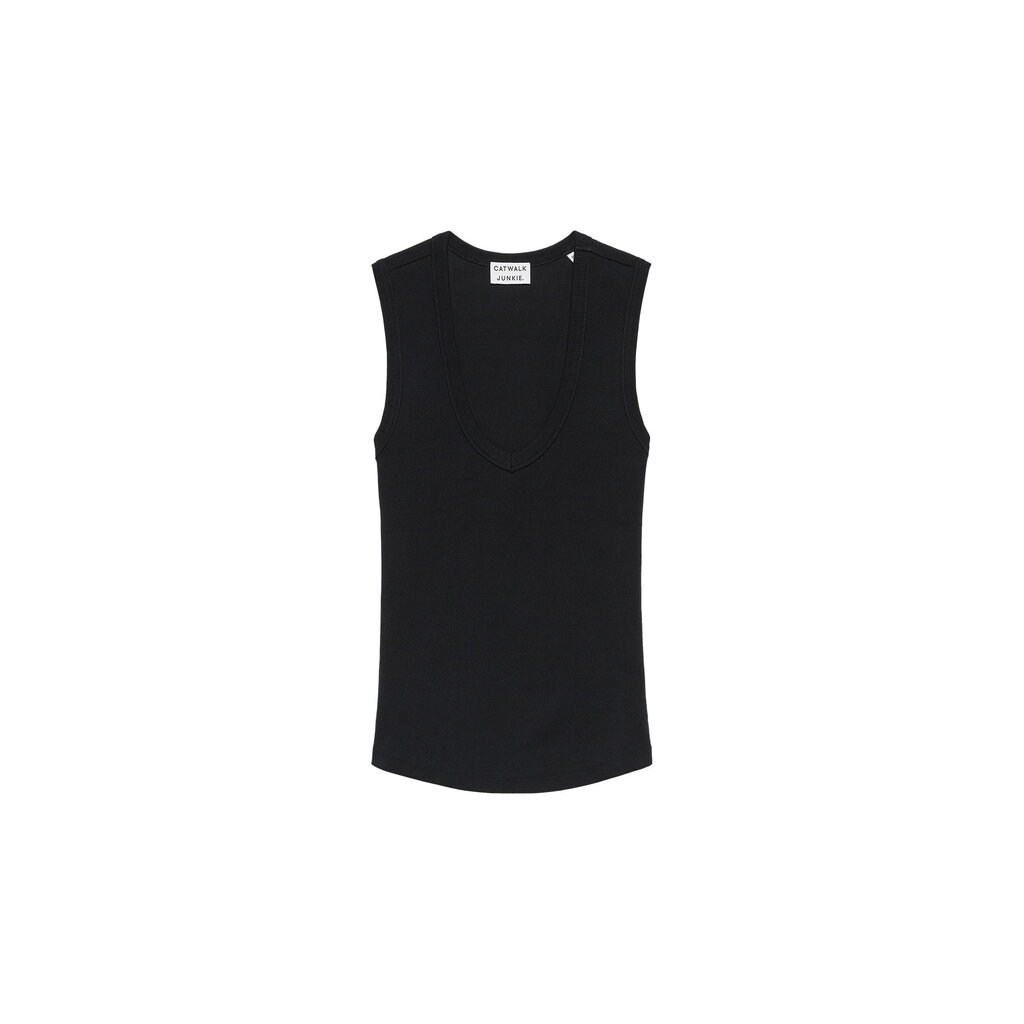CATWALK JUNKIE Vneck rib singlet 2602020000 Black