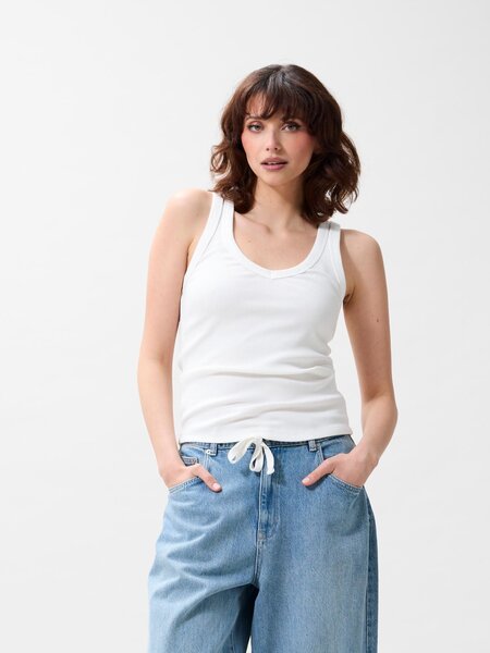 CATWALK JUNKIE Vneck rib singlet 2602020000 Off White