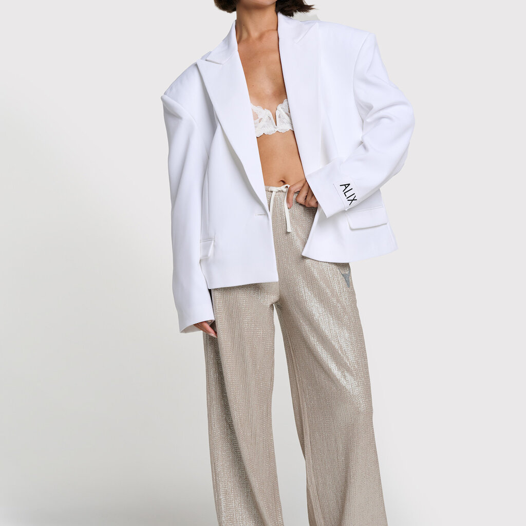 ALIX knitted shiny pants 2604145689 silver