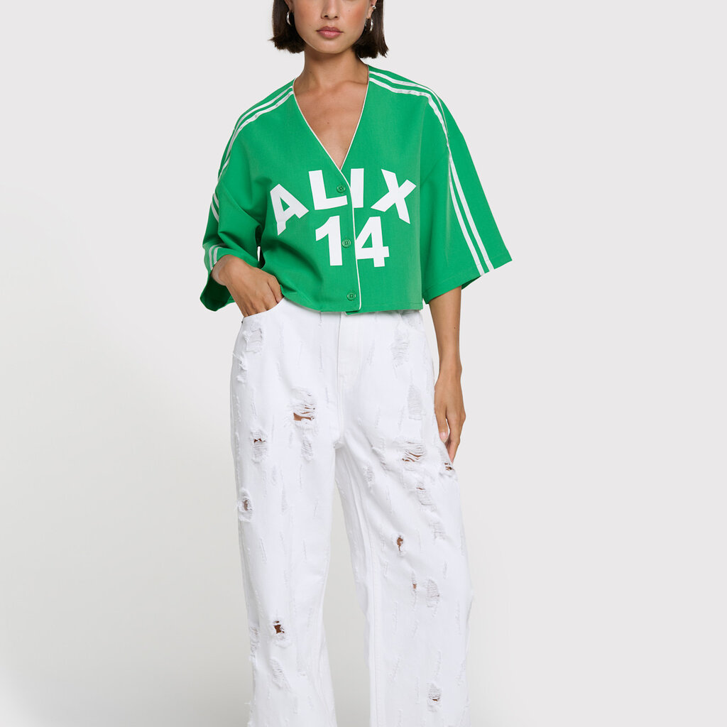 ALIX cropped baseball shirt 2604935683 bright green