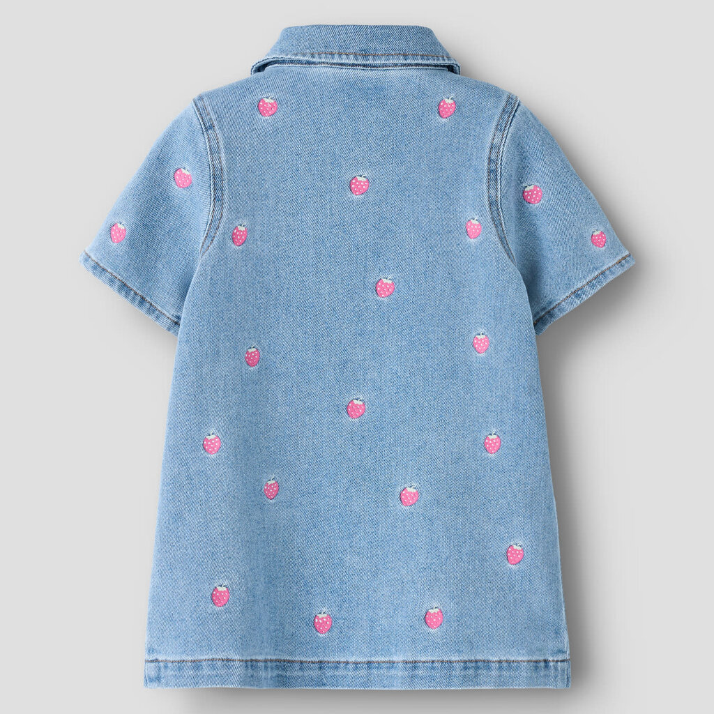 name it NMFLAILA SS EMB DRESS 6202-IZ 13255050 Light Blue Denim STARWBERRY