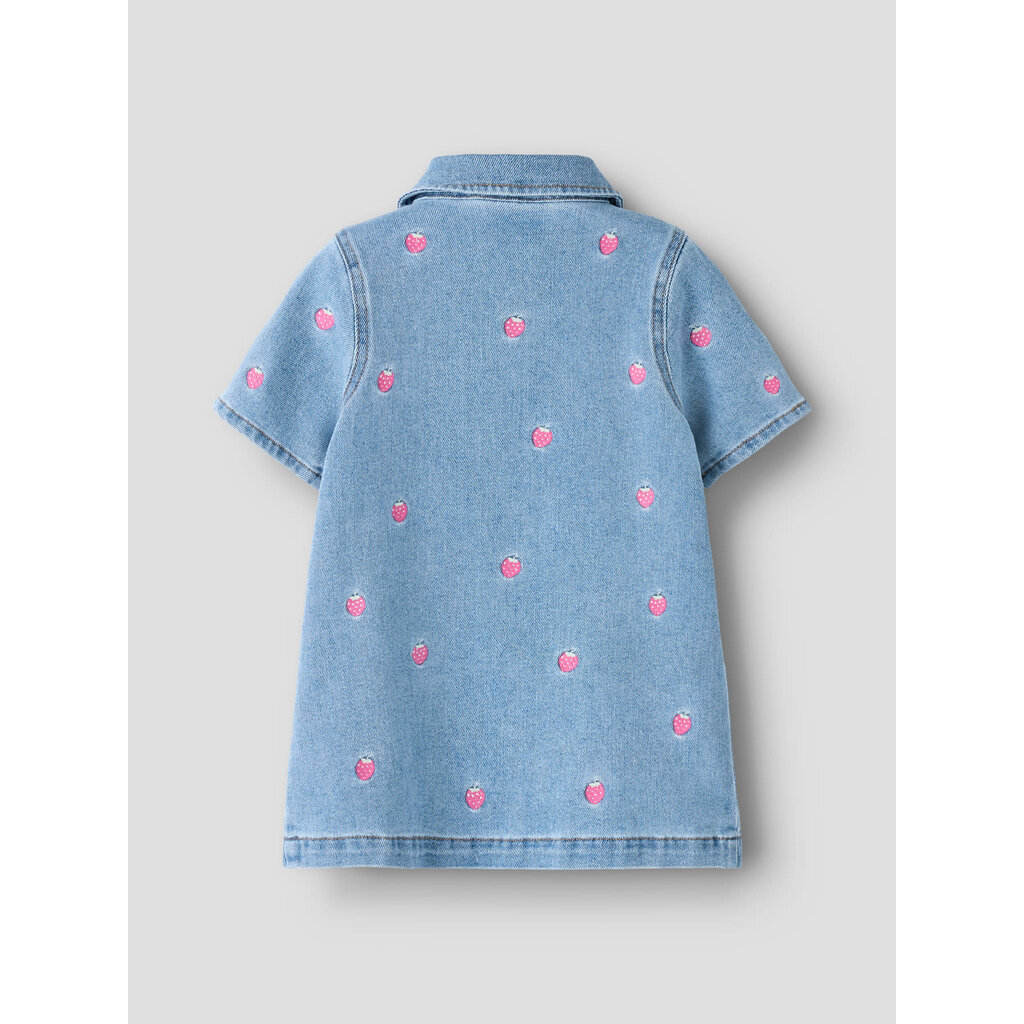 name it NMFLAILA SS EMB DRESS 6202-IZ 13255050 Light Blue Denim STARWBERRY