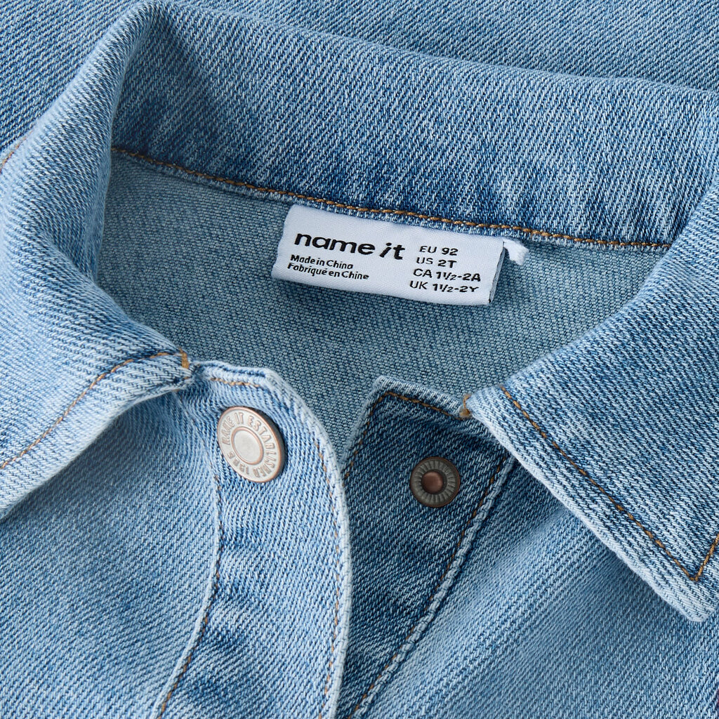 name it NMFLAILA SS EMB DRESS 6202-IZ 13255050 Light Blue Denim STARWBERRY