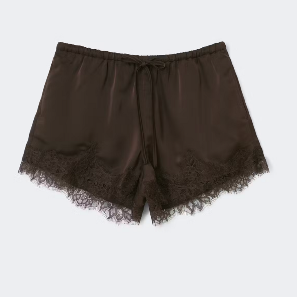 Gina Tricot Satin lace shorts 27932 Dark brown (7180)