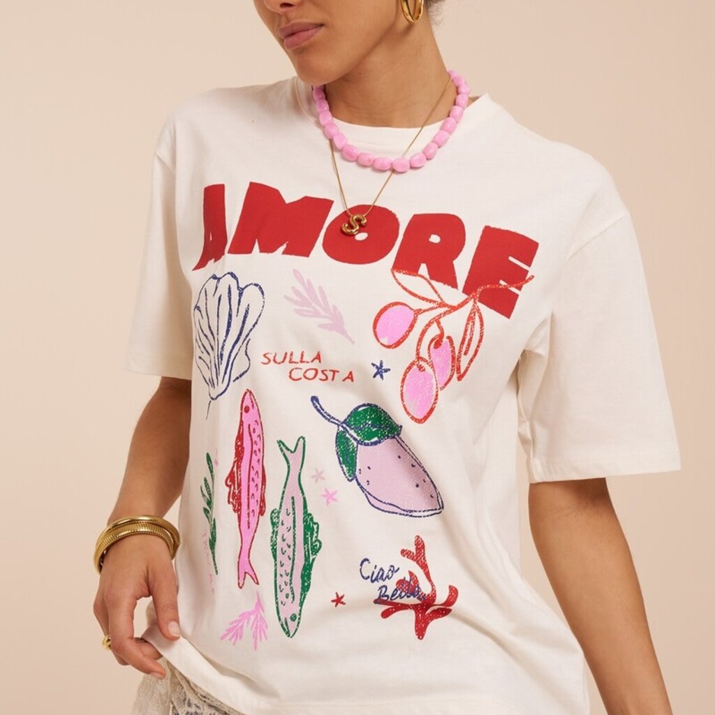 T-shirt Amore sulla costa MJ16315 Wit