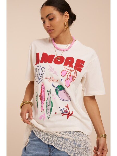 T-shirt Amore sulla costa MJ16315 Wit