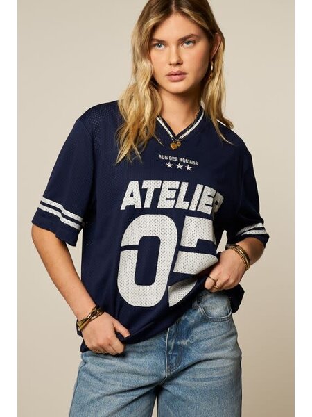 Sporty mesh T-shirt  MJ15126 Donkerblauw