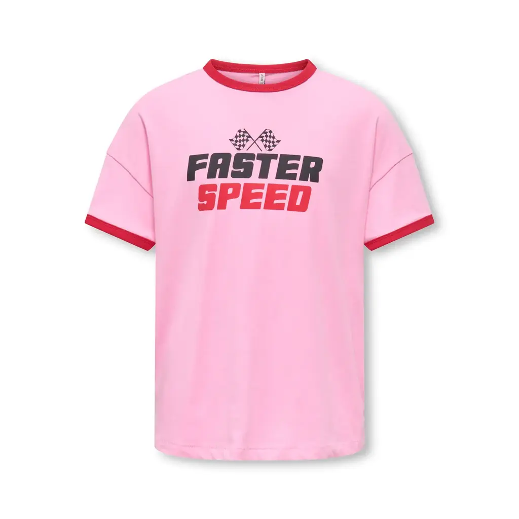 KIDS ONLY KOGLIMONE LIFE S/S RLX PRINT TOP JRS 15375910 Begonia Pink Barbados Cherry/Faster Speed