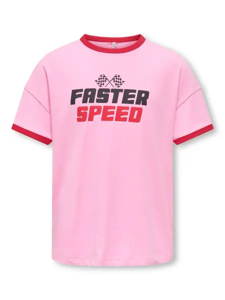 KIDS ONLY KOGLIMONE LIFE S/S RLX PRINT TOP JRS 15375910 Begonia Pink Barbados Cherry/Faster Speed