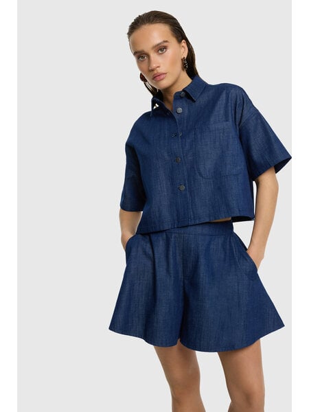 REFINED short sleeve denim jacket ADELINE R2605472187 navy