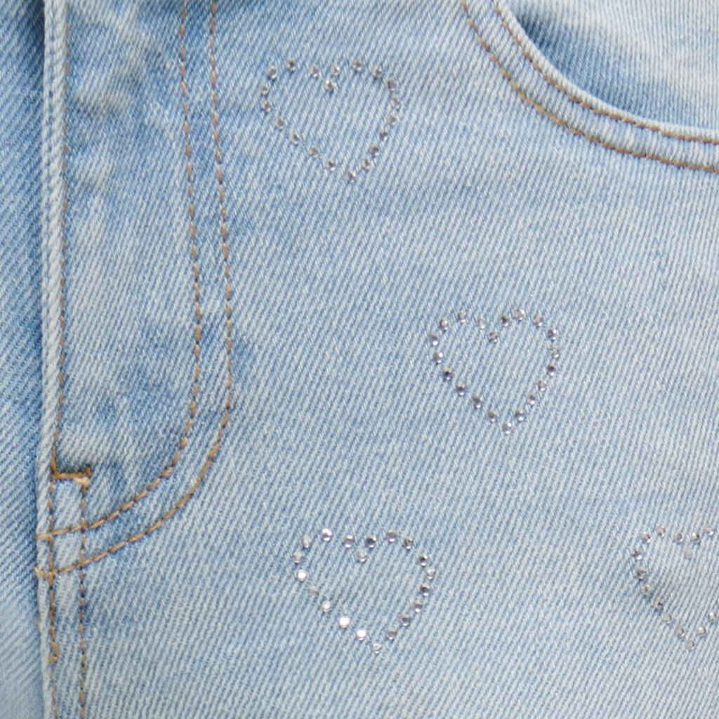 KIDS ONLY KOGJUICY REG RHS HEART WIDE LEG DNM 15375202 Light Blue RHINESTONE HEARTS