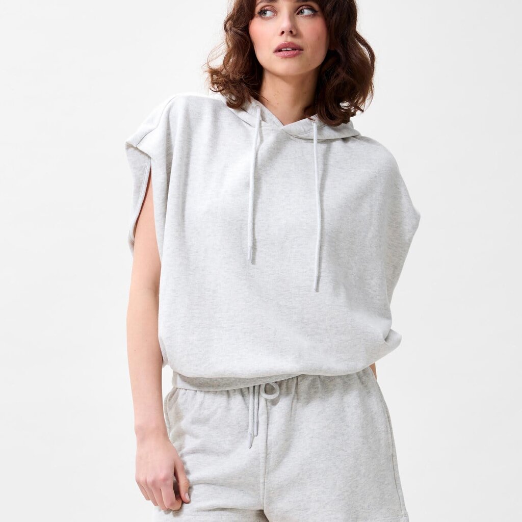 CATWALK JUNKIE Sleeveless sweater with hood 2602020601 Light Grey Melange