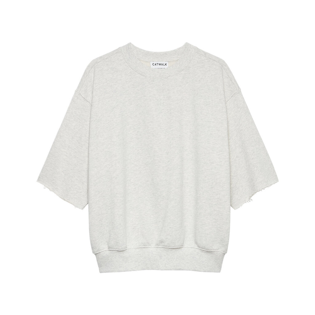 CATWALK JUNKIE Short sleeve graphic sweater 2602020602 Light Grey Melange