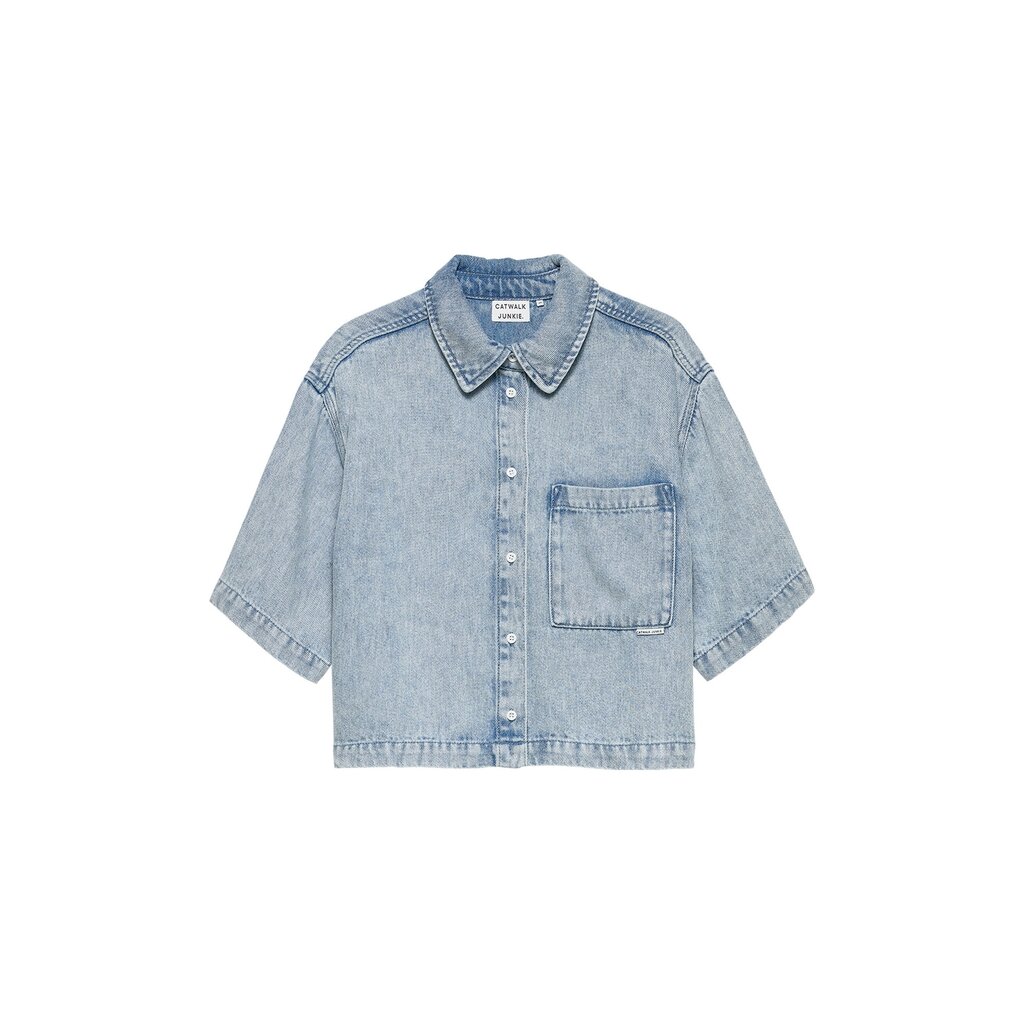 CATWALK JUNKIE Short sleeve denim blouse 2602021602 Light Blue