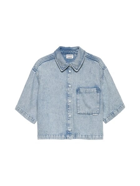 CATWALK JUNKIE Short sleeve denim blouse 2602021602 Light Blue