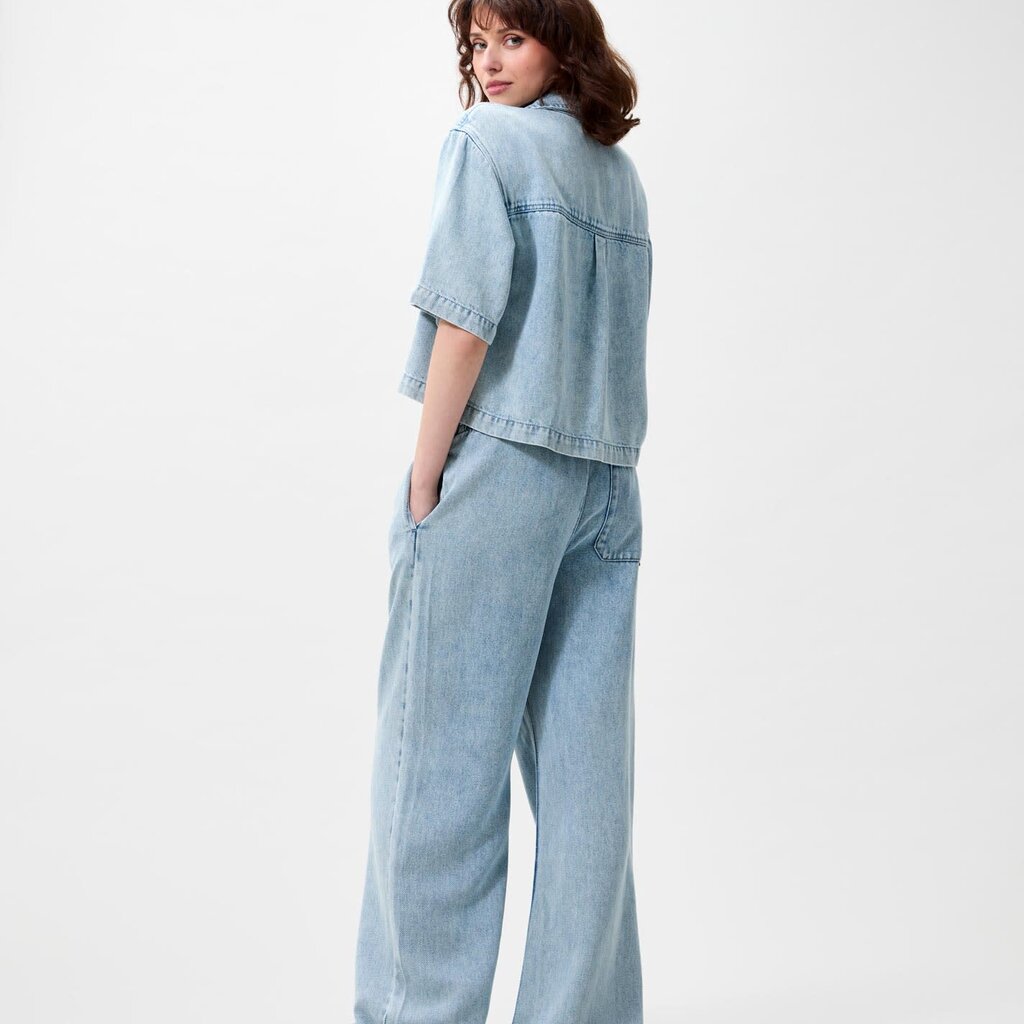 CATWALK JUNKIE Short sleeve denim blouse 2602021602 Light Blue