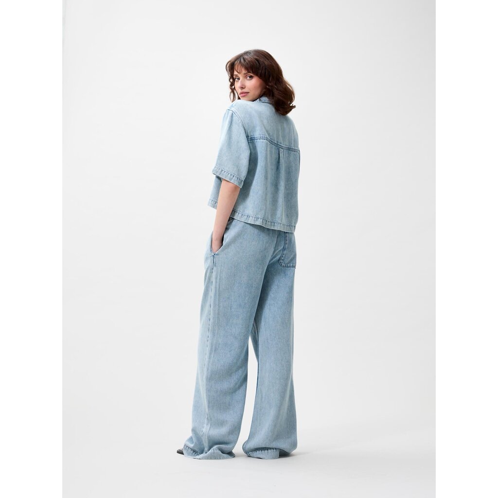 CATWALK JUNKIE Short sleeve denim blouse 2602021602 Light Blue