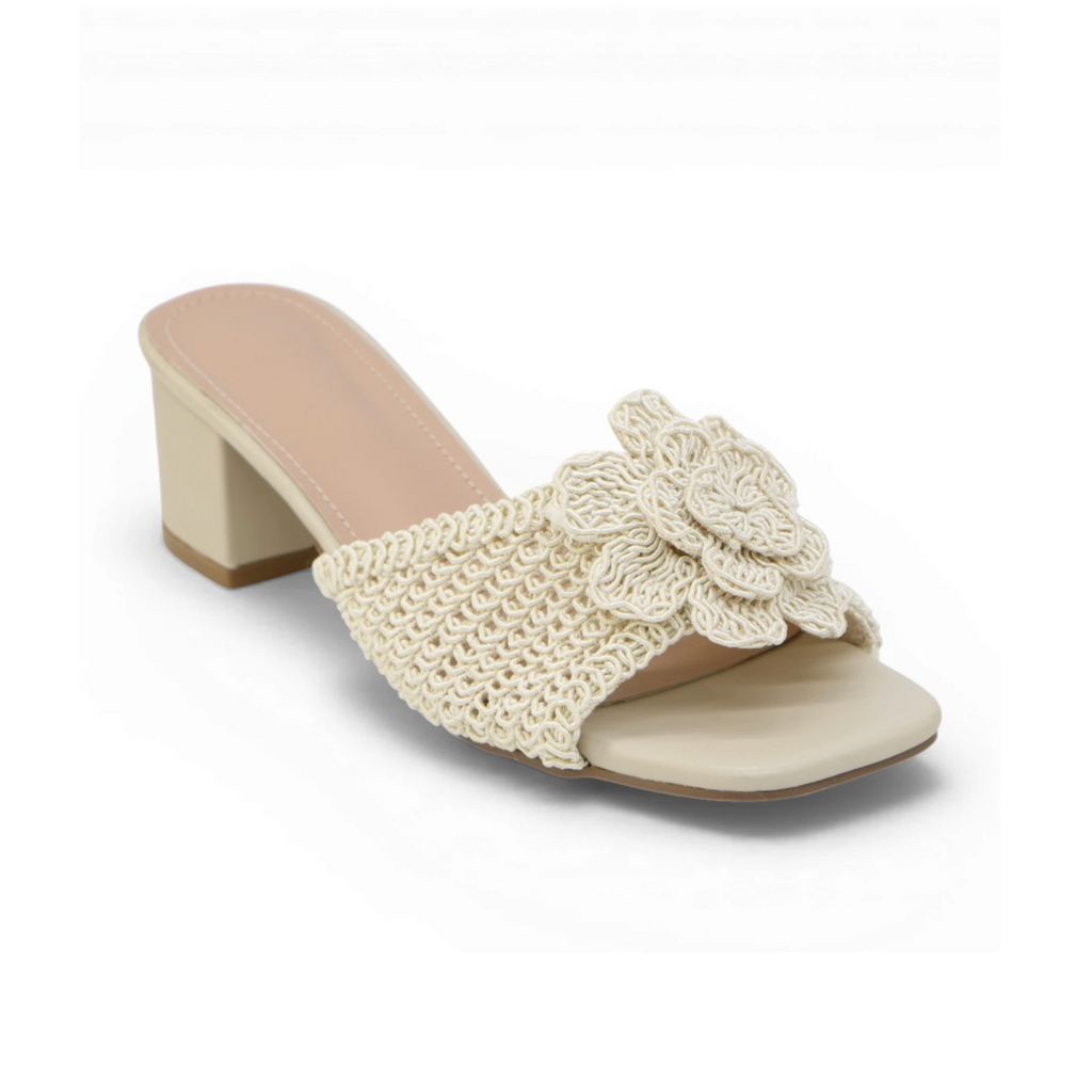 Crochet summer heels - beige