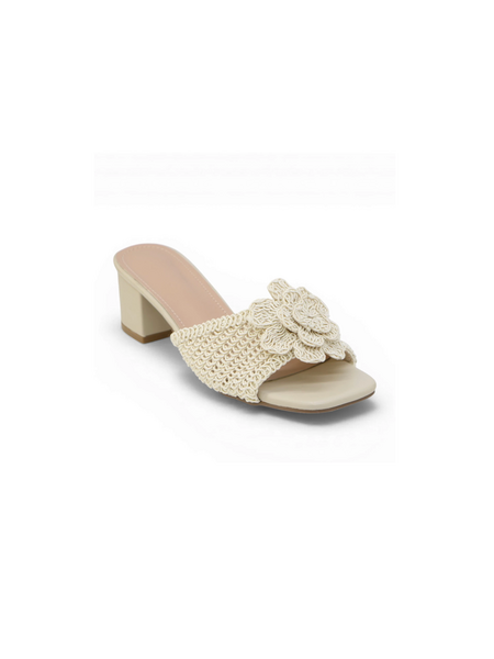 Crochet summer heels - beige