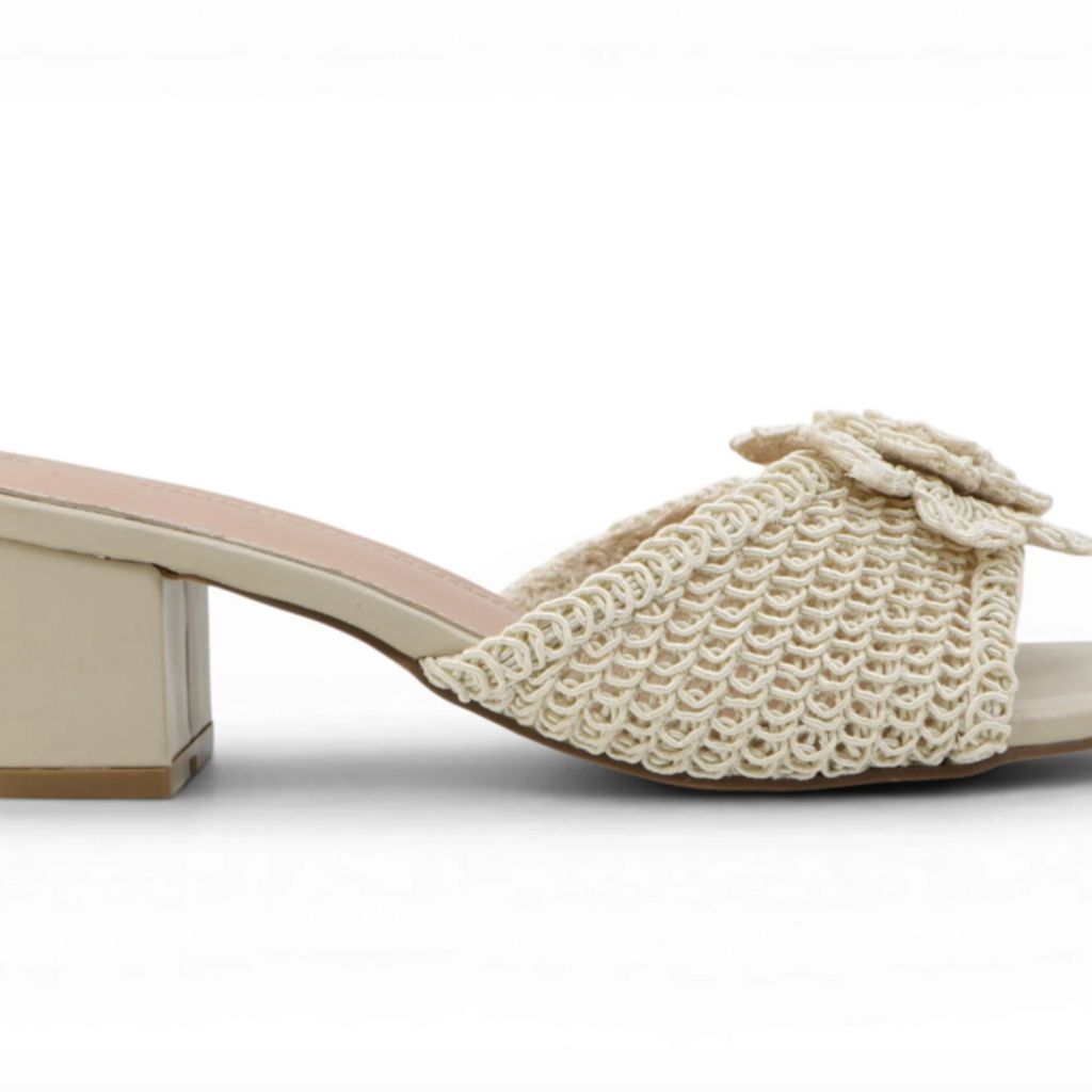 Crochet summer heels - beige