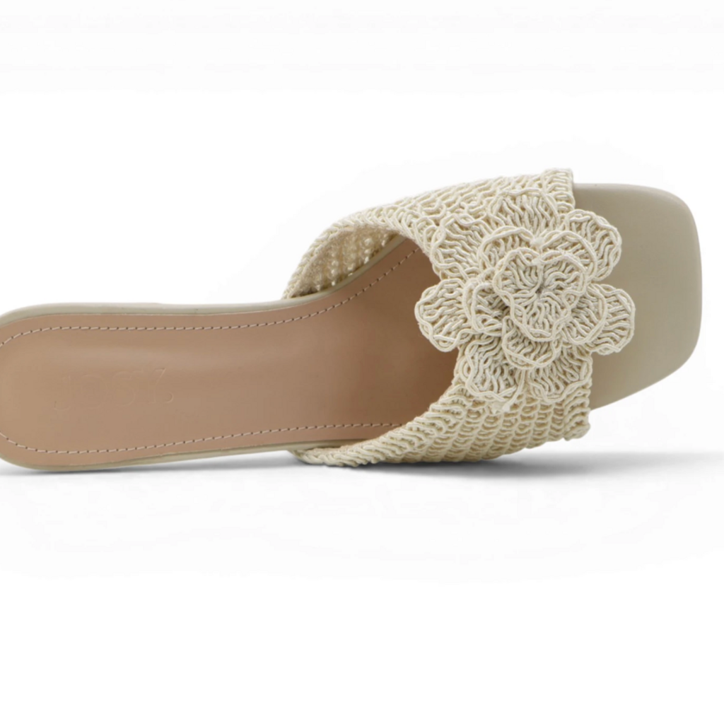 Crochet summer heels - beige